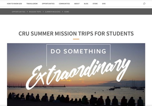CRU summer mission trips