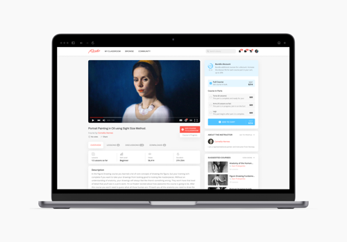 Design & development for educational art platform